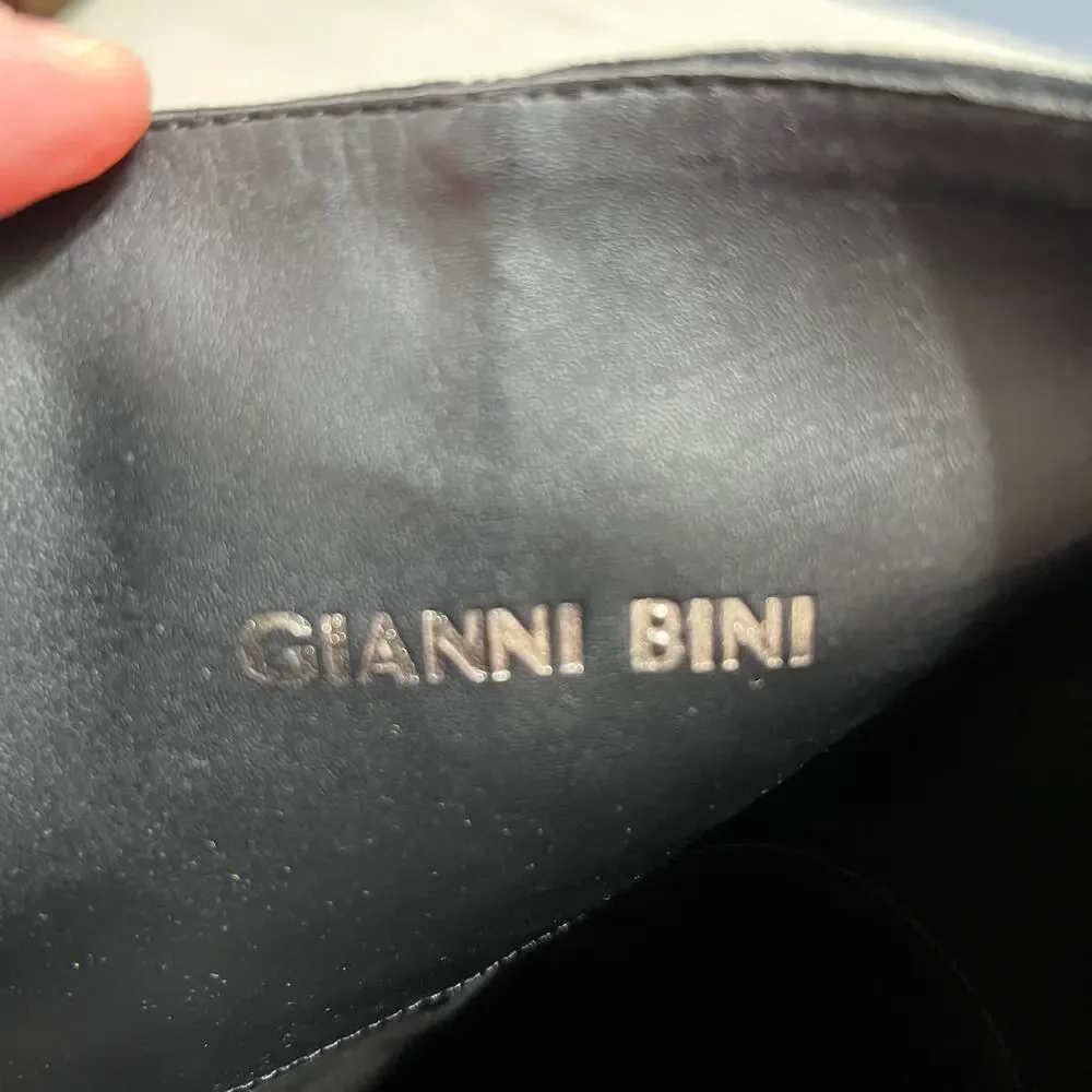 Gianni Bini Women’s Black Suede Leather Boots Sz‎ 8 Over The Knee